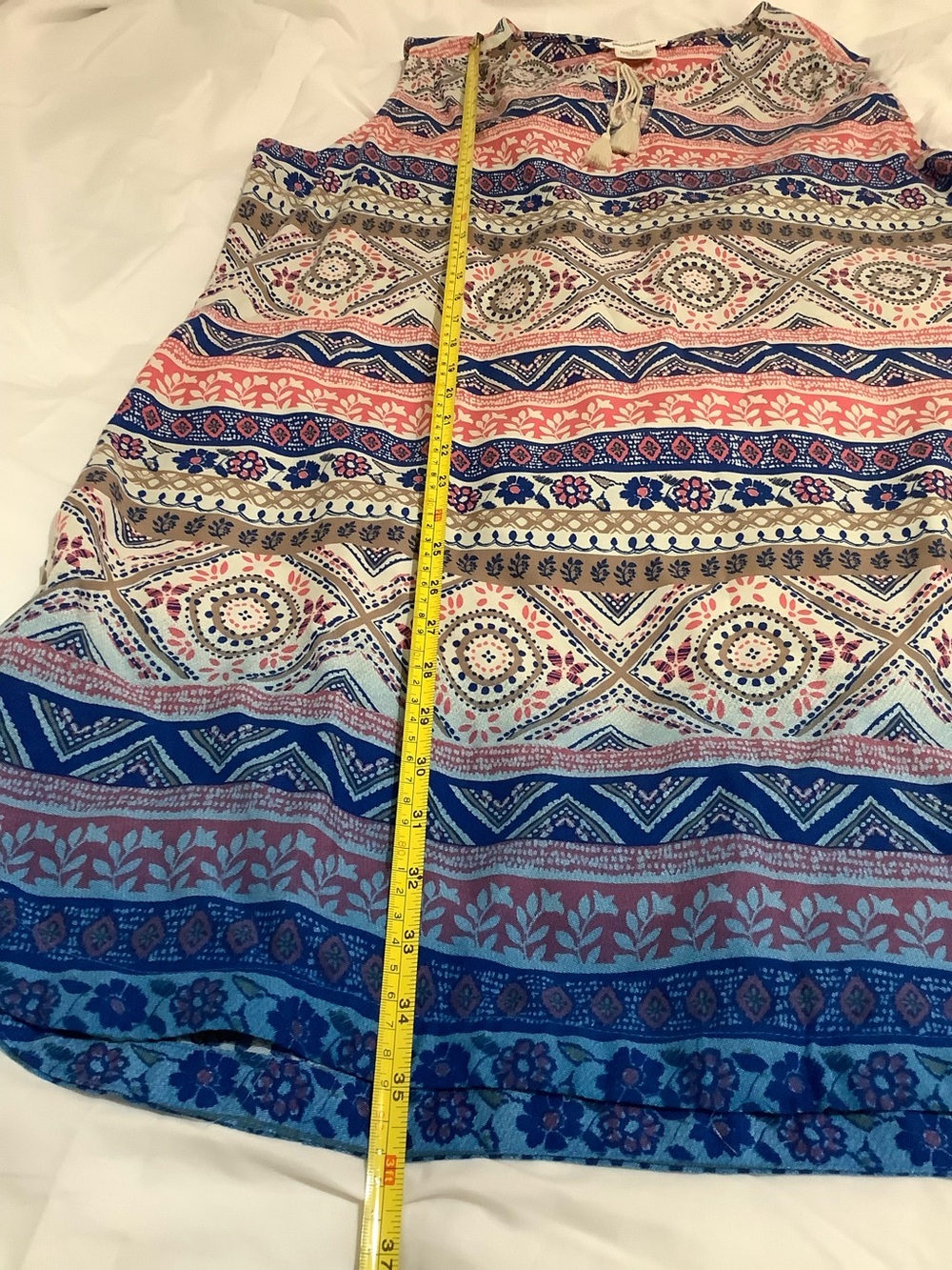 Sleeveless Boho Beach Dress New Stripe & Geometric Print Dress - Picture 16 of 16